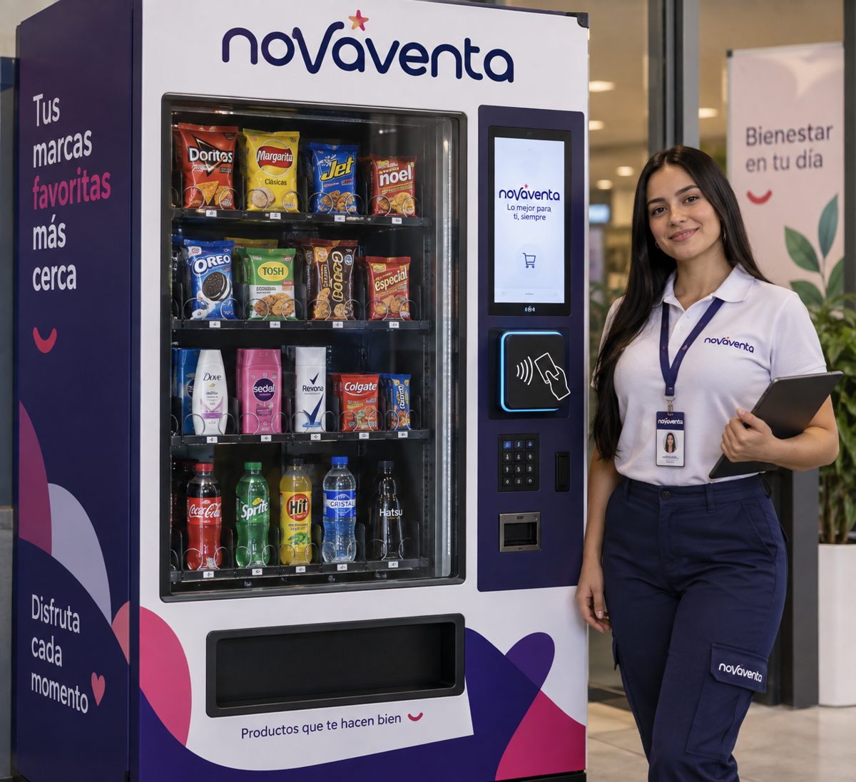 Máquina Novaventa con mercaderista